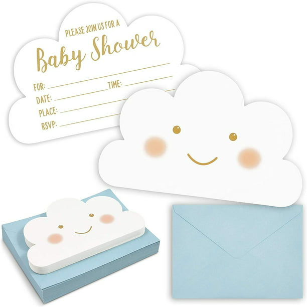 Stickers Baby boy invitation cards Envelopes 8er Pck Blue Cards